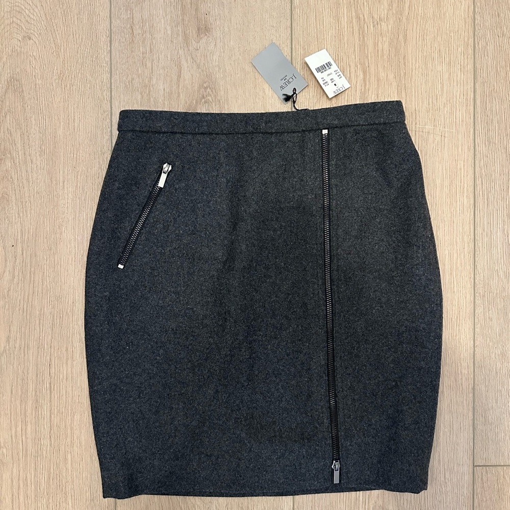 J. Crew Charcoal The Pencil Skirt with Zipper Detail
